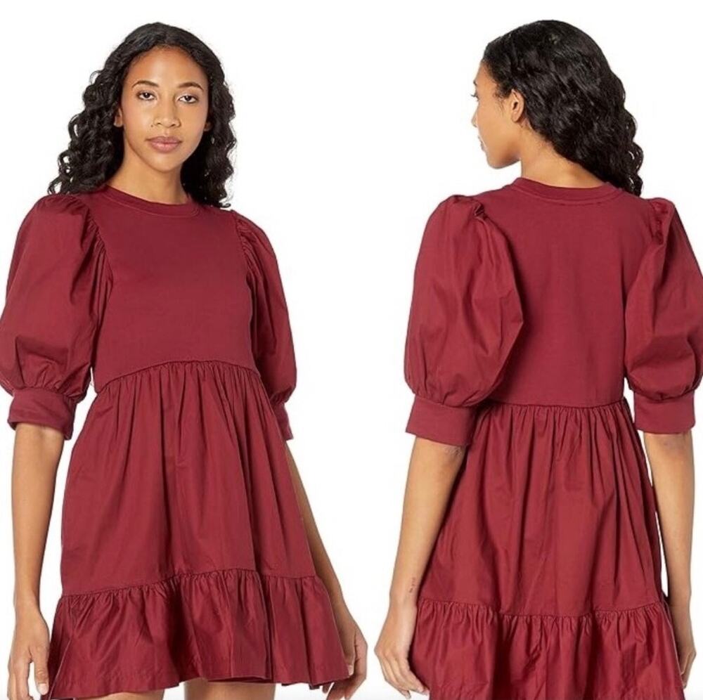 En Saison Gabriela mini dress burgundy size S
